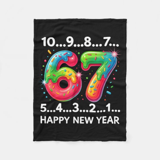 New Year 67 Candy Countdown Funny Happy New Year 2 Fleece Deken (Voorkant)