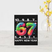 New Year 67 Candy Countdown Funny Happy New Year 2 Kaart (Gele Bloem)