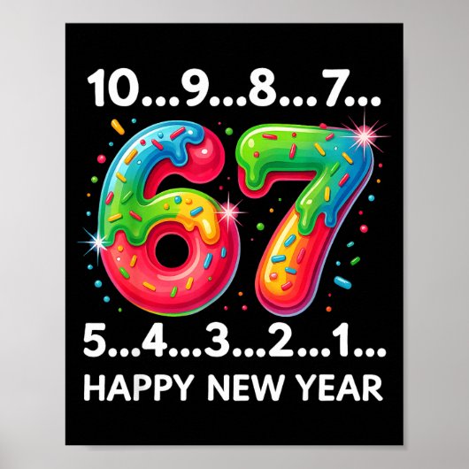New Year 67 Candy Countdown Funny Happy New Year 2 Poster (Voorkant)