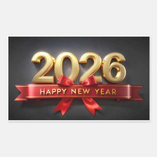 New Year Aesthetic & Decor Rechthoekige Sticker (Voorkant)