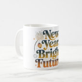 New Year Bright Future Festive Coffee Mug Koffiemok (Voorkant links)