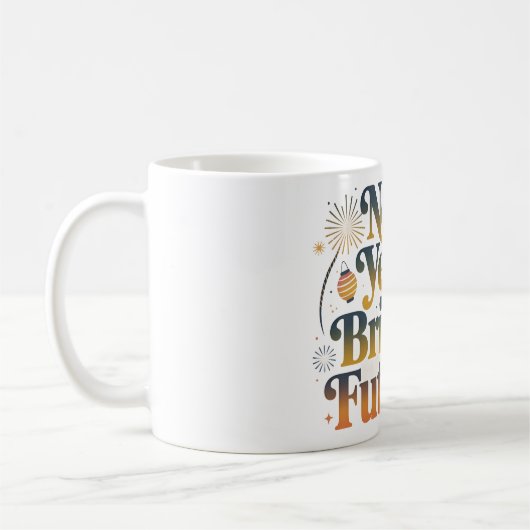 New Year Bright Future Festive Coffee Mug Koffiemok (Links)