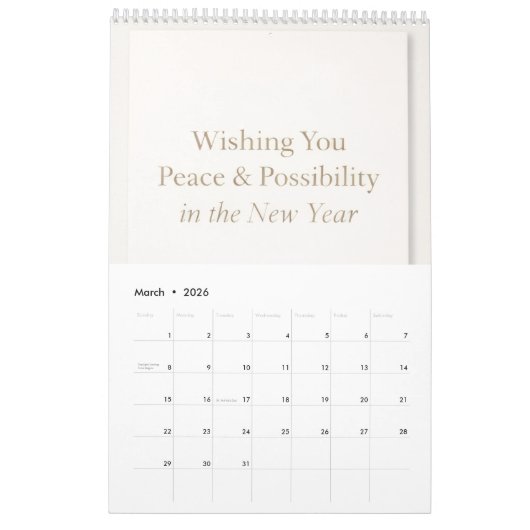 New year calendar  kalender (Mar 2026)