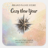 New Year Candle Sticker – Warm & Cozy Design (Voorkant)