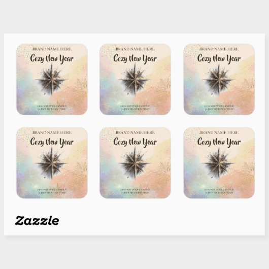 New Year Candle Sticker – Warm & Cozy Design (Vel)