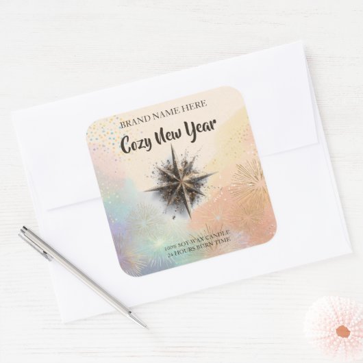 New Year Candle Sticker – Warm & Cozy Design (Envelop)