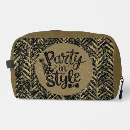 New Year Celebrate, Party in Style,Black Gold Art  Toilettasje