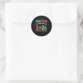 New Year Celebration 2026 Disco Ball Matching Wint Ronde Sticker (Tas)