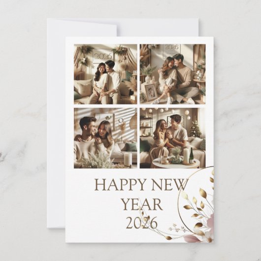 New Year Celebration Card | Couple Card Feestdagenkaart (Voorkant)