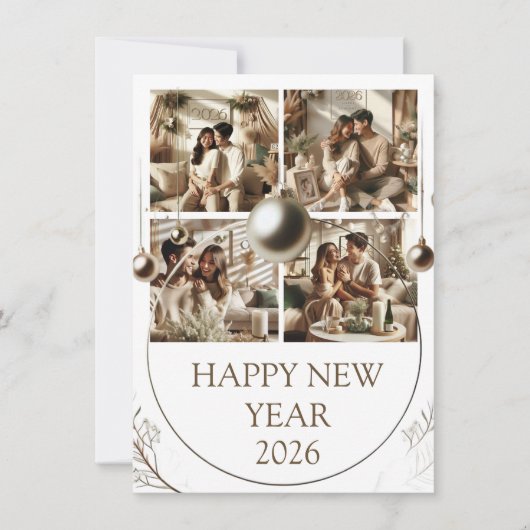 New Year Celebration Card | Couple Card Feestdagenkaart (Voorkant)
