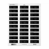 New Year Cheer Black White Hand Drawn Fun Address Etiket (Full Sheet)
