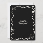 New Year Cheer Hand Drawn Doodle Cream Black Party Kaart (Achterkant)