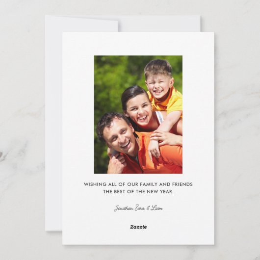 New Year Cheers Message 2 Photo Feestdagenkaart (Achterkant)