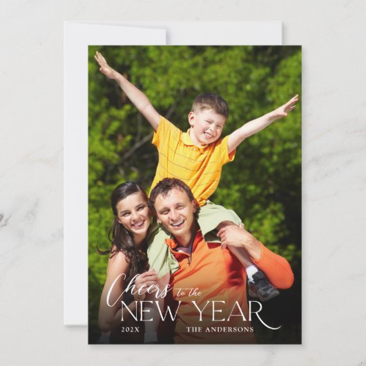 New Year Cheers Message Photo Feestdagenkaart (Voorkant)