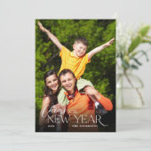 New Year Cheers Message Photo Feestdagenkaart (Staand voorkant)