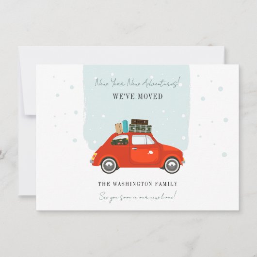 New Year Christmas Holiday Moving Announcement Aankondiging (Voorkant)