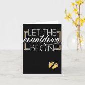 New Year Christmas Pregnancy Announcement Countdow Kaart (Gele Bloem)