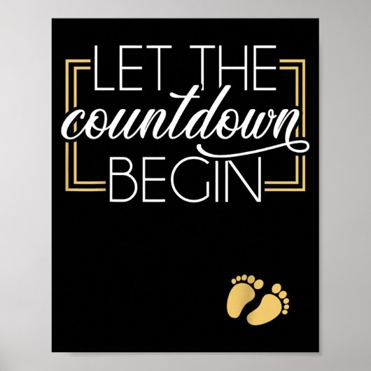 New Year Christmas Pregnancy Announcement Countdow Poster (Voorkant)