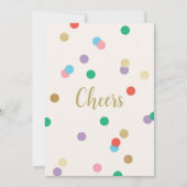 New Year Confetti Cream Greeting Card Kaart (Voorkant)