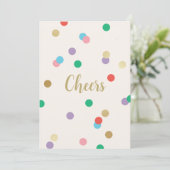 New Year Confetti Cream Greeting Card Kaart (Staand voorkant)