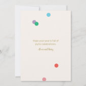 New Year Confetti Cream Greeting Card Kaart (Achterkant)