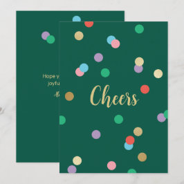 New Year Confetti Evergreen Greeting Card Kaart