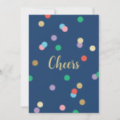 New Year Confetti Midnight Blue Greeting Card Kaart (Voorkant)