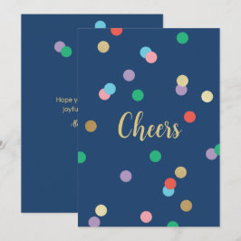 New Year Confetti Midnight Blue Greeting Card Kaart