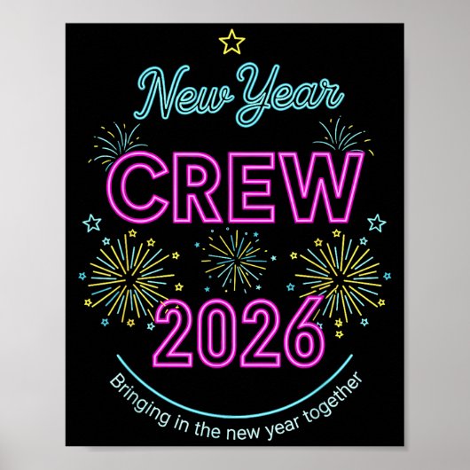 New Year Crew 2026, Family Matching Happy New Year Poster (Voorkant)