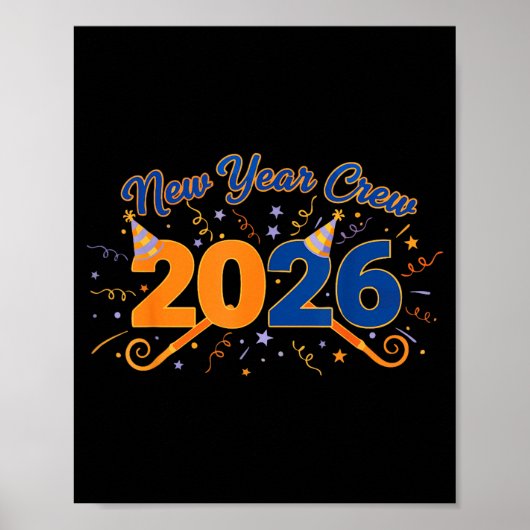 New Year Crew 2026 Fireworks Celebration  Poster (Voorkant)