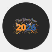New Year Crew 2026 Fireworks Celebration  Ronde Sticker (Voorkant)