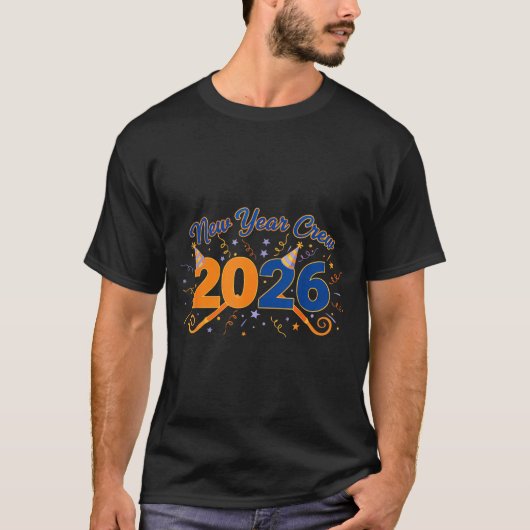 New Year Crew 2026 Fireworks Celebration  T-shirt (Voorkant)