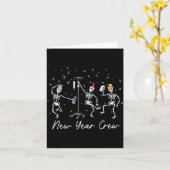New Year Crew Skeleton Nurse Crew Er Icu New Year  Kaart (Gele Bloem)