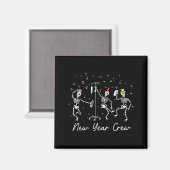 New Year Crew Skeleton Nurse Crew Er Icu New Year  Magneet (Voorkant / Achterkant)