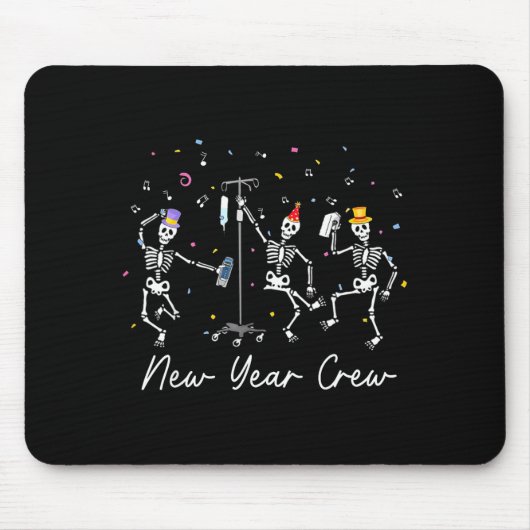New Year Crew Skeleton Nurse Crew Er Icu New Year  Muismat (Voorkant)