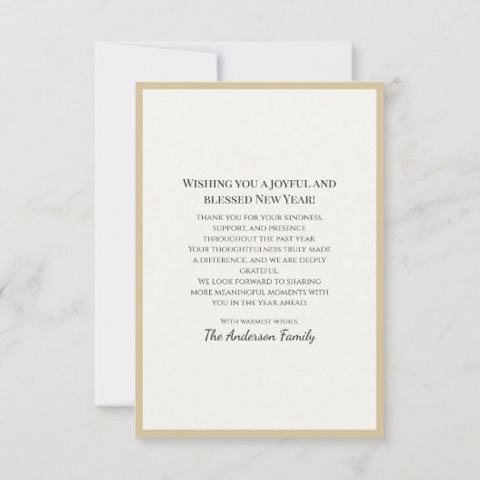 New Year Custom Thank You Card | 2026 Greeting Bedankkaart (Achterkant)