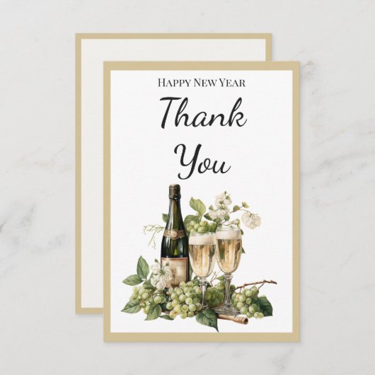 New Year Custom Thank You Card | 2026 Greeting Bedankkaart (Voorkant / Achterkant)
