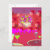 New Year Disco Feestdagenkaart (Voorkant / Achterkant)