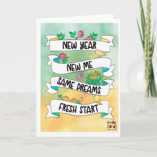 New Year Dreams Card Kaart (Voorkant)