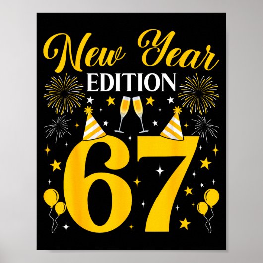 New Year Edition 67 Funny 6 7 Meme New Year 2026 T Poster (Voorkant)