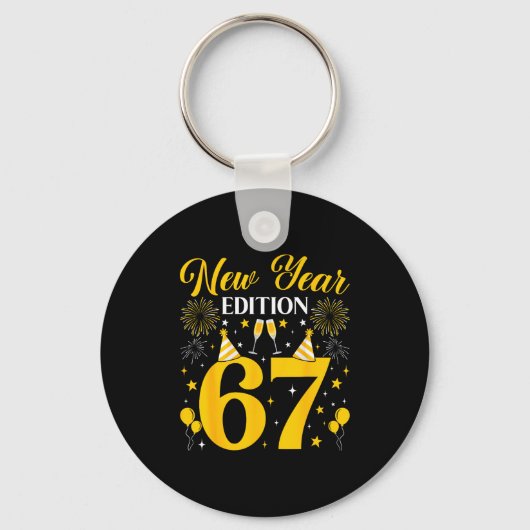 New Year Edition 67 Funny 6 7 Meme New Year 2026 T Sleutelhanger (Voorkant)