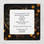 New Year Eve Sparklers On a Midnight Clock Kaart (Voorkant)