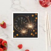 New Year Eve Sparklers On a Midnight Clock Servet (Insitu)