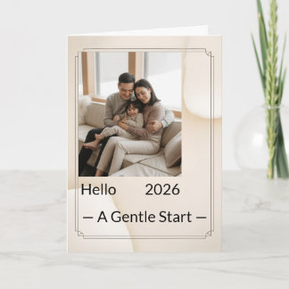 New Year Family Photo Card Feestdagen Kaart