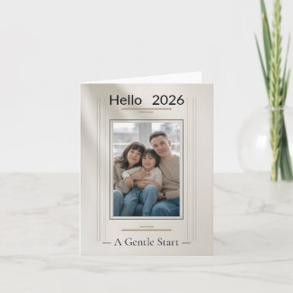 New Year Family Photo Card Kaart