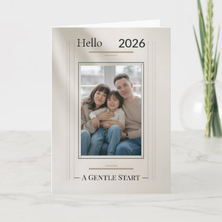 New Year Family Photo Card Kaart