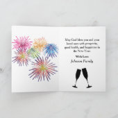 New Year Fireworks Feestdagen Kaart (Binnen)