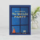 New Year Fireworks Party Kaart (Staand voorkant)