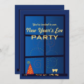 New Year Fireworks Party Kaart (Voorkant / Achterkant)