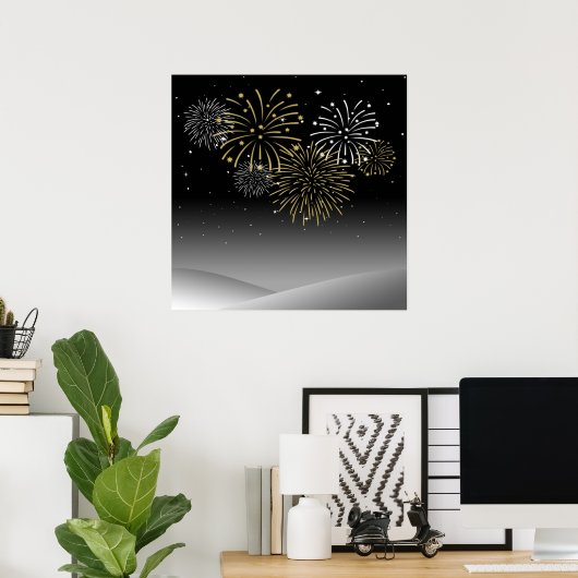 New Year Fireworks Poster (Thuiskantoor)